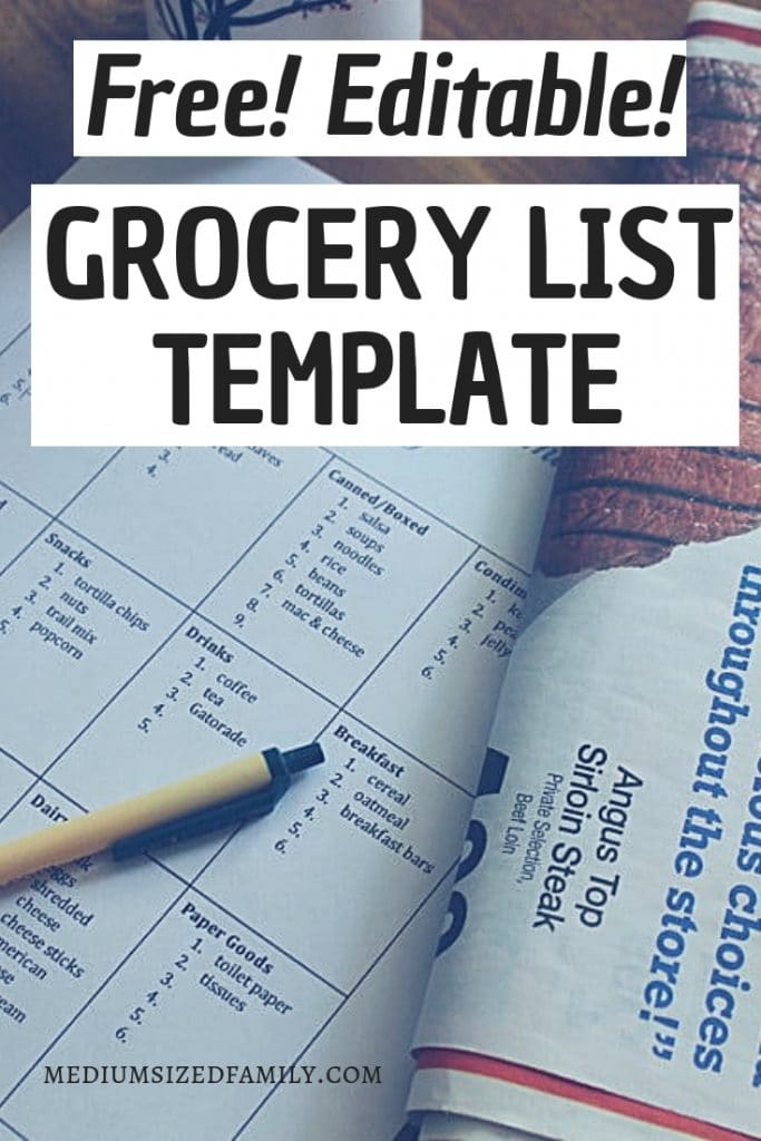 A Free Editable Grocery List Template That Will Cut Plan Time In Half 