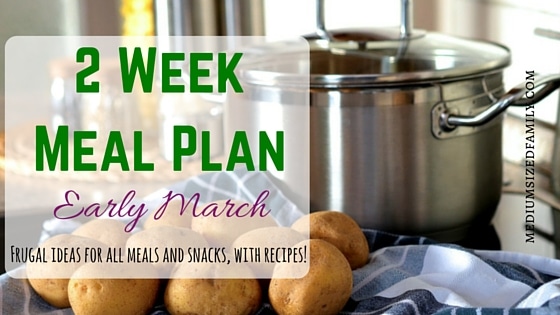2 Week Frugal Meal Plan for Early March