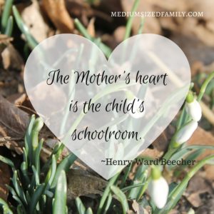 The Mother's heart is the child's schoolroom. An open letter to Moms.