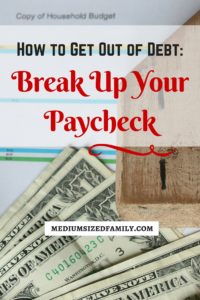 How to Get Out of Debt- Break Up Your Paycheck. Humans are lazy! Use that to your advantage, and you'll soon be paying off debt more quickly.