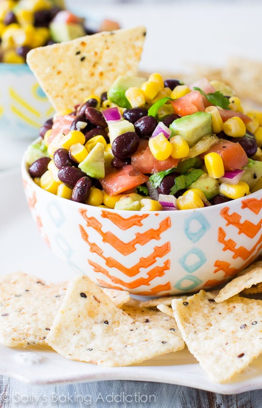 Fiesta Corn Avocado Salsa. Find this and more great summer potluck recipes here.