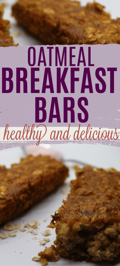 Easiest Ever Oatmeal Breakfast Bar Recipe: The Whole Family Will Love It! Breakfast bars for kids. Easy breakfast bar recipes. Healthy breakfast bar recipes.