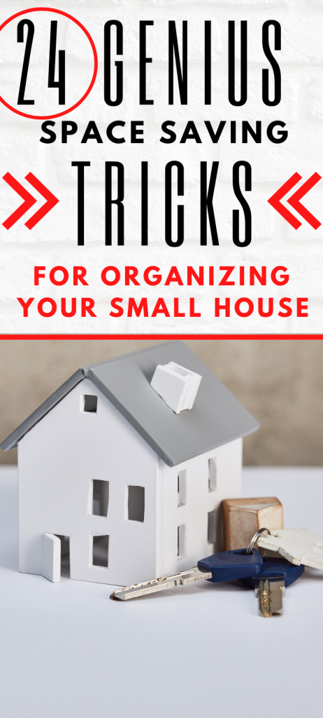 Looking for small house organization ideas? These space saving tricks will help you declutter your home. DIY solutions that work even if you have kids. For large families, too.