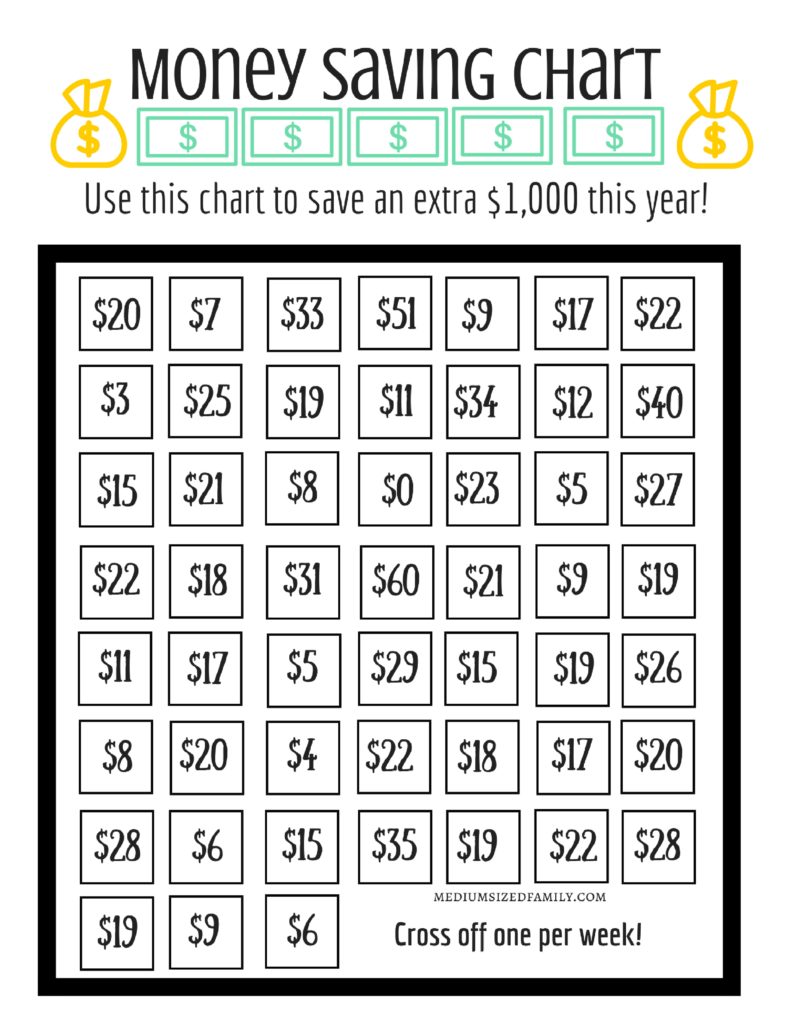 52 Week Money Challenge Free Printable