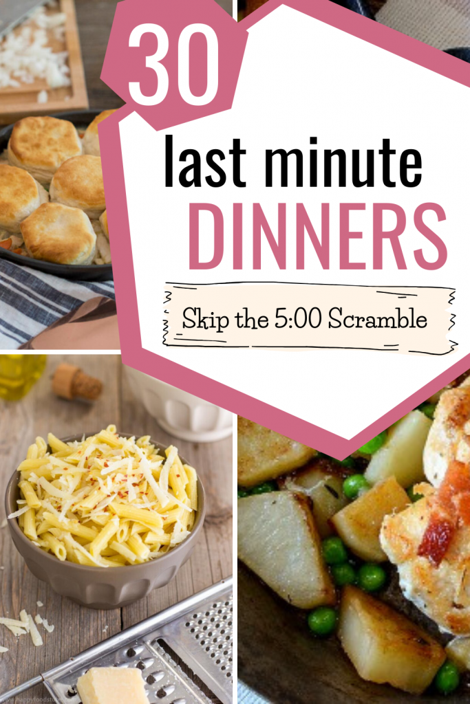 Need some last minute dinner ideas? Get yummy recipes that don't require a crock pot, no marinades, and simple ingredients you probably have on hand! Easy weeknight dinner ideas and recipes
