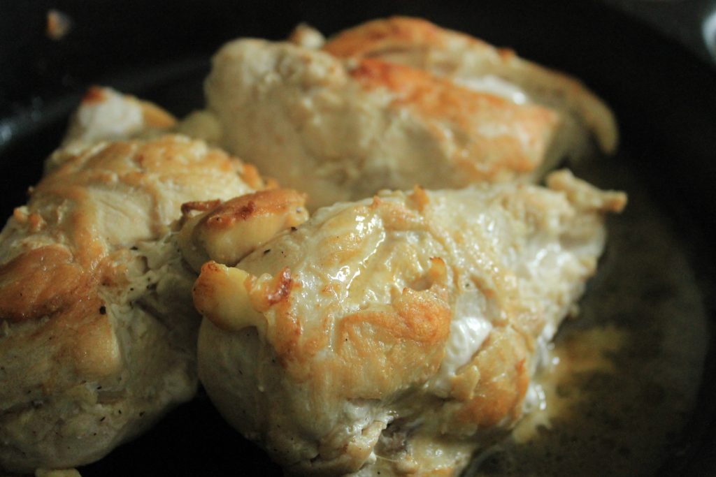 Cream Cheese and Chicken Taquitos: Bake the chicken