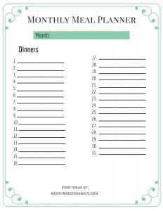 The Free Monthly Meal Planner That Will Make Life Easier Dinners