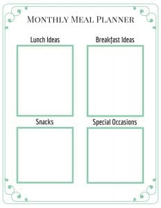 The Free Monthly Meal Planner That Will Make Life Easier Breakfast Lunch Etc