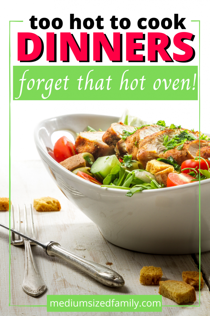 These too hot to cook dinners are the best recipes for hot days. Don't want to use your oven? These healthy no cook recipes will hit the spot. Dinner when it's hot. What to cook when it's too hot.