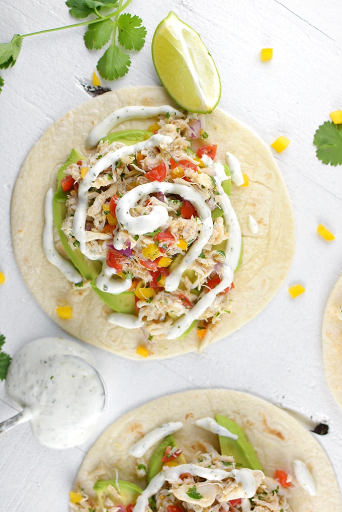 No Cook Cilantro Lime Crab Tacos