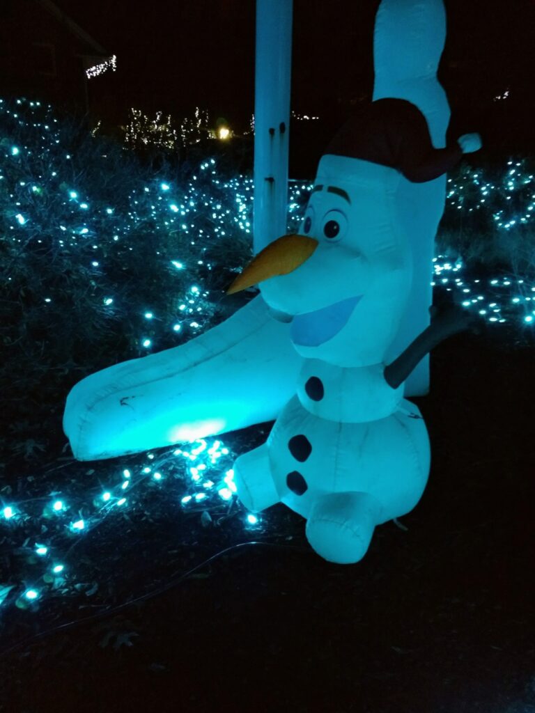 Christmas lights snowman