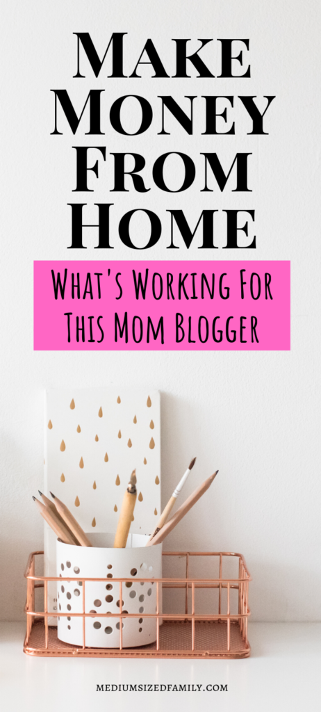 Looking for ways to make money from home? This mom is making good part time money from home from blogging.  Learn what's working for her blog so she can make an income as a mom.