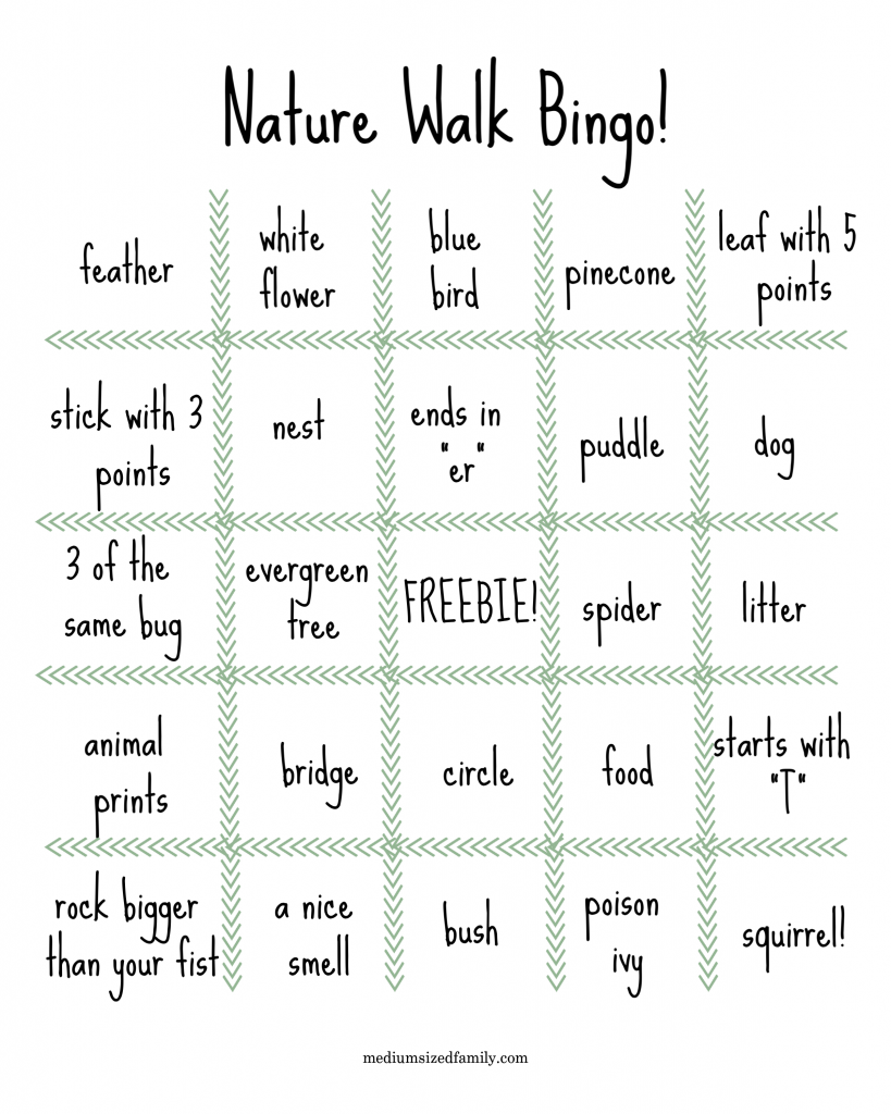 Nature Walk Bingo For Kids Free Printable PDF, nature walk activities for kids, fun ideas outdoors with children, fun things to do outside with kids, preschoolers, elementary aged kids, bingo card for kids, fun outdoor outside things to do with kids #bingo #naturewalk #naturewalkbingo #outdooractivities