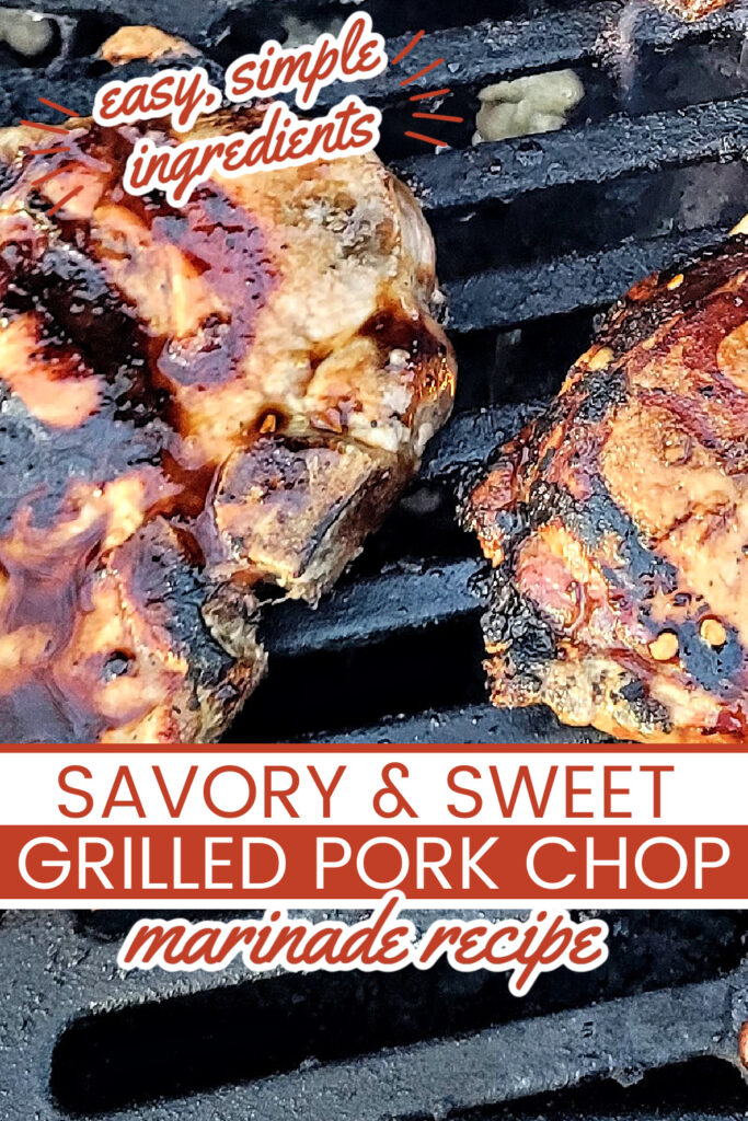 The best, easy grilled pork chop marinade recipe you'll ever use. grilled pork chop marinade, bone in grilled pork chop marinade, boneless grilled pork chop marinade, easy grilled pork chop marinade, marinated grilled pork chops